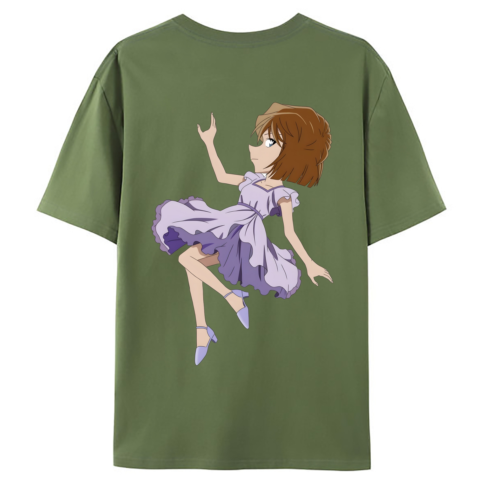 （画像用） 名探偵コナン 灰原 哀 はいばら あい Detective Conan Anita Hailey、Vi Graythorn Haibara Ai 綿100％ メンズ半袖Tシャツ（バックプリント） 通気性